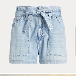 Polo by Ralph Lauren Light Blue High Waist Women Shorts